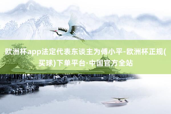 欧洲杯app法定代表东谈主为傅小平-欧洲杯正规(买球)下单平台·中国官方全站