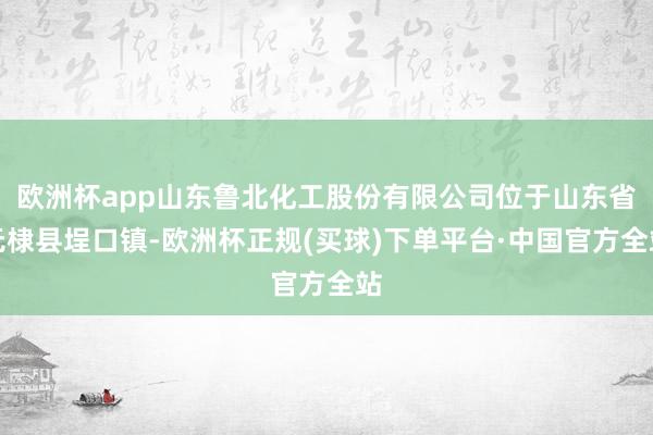 欧洲杯app山东鲁北化工股份有限公司位于山东省无棣县埕口镇-欧洲杯正规(买球)下单平台·中国官方全站