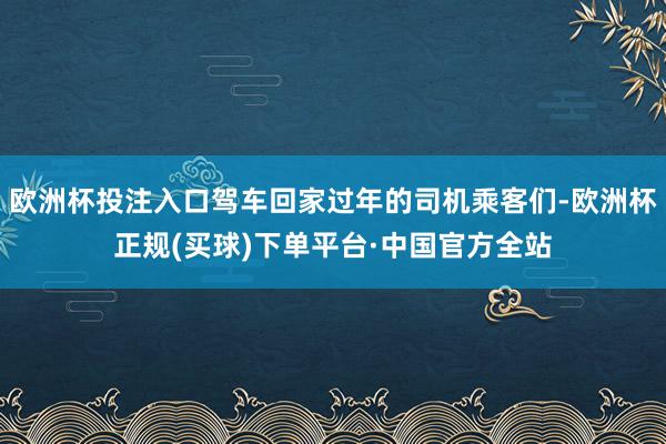 欧洲杯投注入口驾车回家过年的司机乘客们-欧洲杯正规(买球)下单平台·中国官方全站
