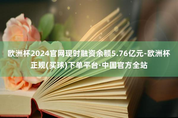 欧洲杯2024官网现时融资余额5.76亿元-欧洲杯正规(买球)下单平台·中国官方全站