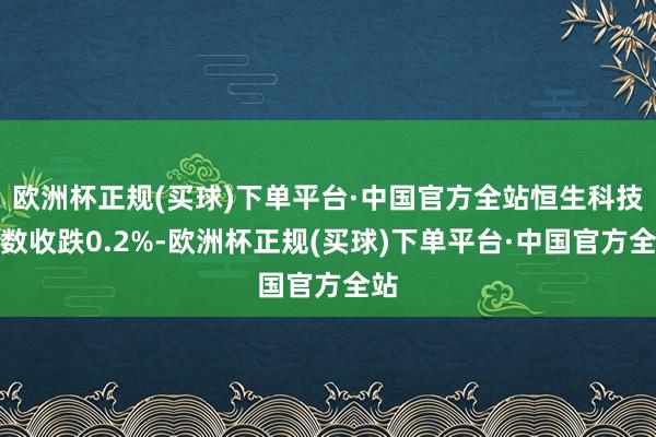 欧洲杯正规(买球)下单平台·中国官方全站恒生科技指数收跌0.2%-欧洲杯正规(买球)下单平台·中国官方全站
