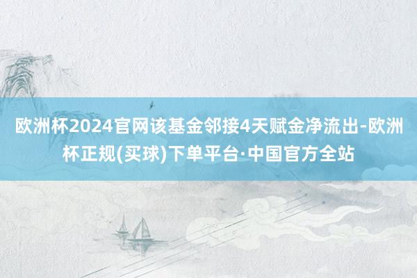 欧洲杯2024官网该基金邻接4天赋金净流出-欧洲杯正规(买球)下单平台·中国官方全站