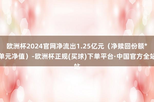 欧洲杯2024官网净流出1.25亿元（净赎回份额*单元净值）-欧洲杯正规(买球)下单平台·中国官方全站