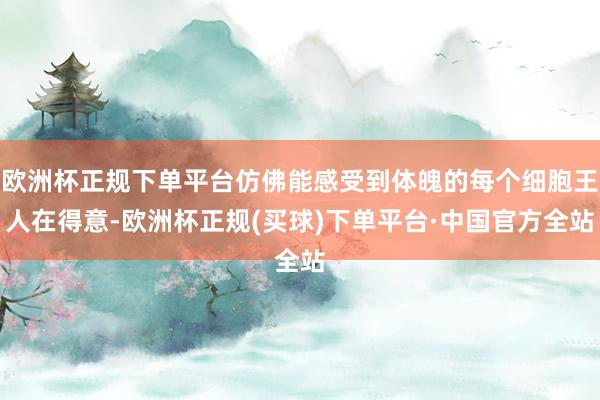 欧洲杯正规下单平台仿佛能感受到体魄的每个细胞王人在得意-欧洲杯正规(买球)下单平台·中国官方全站