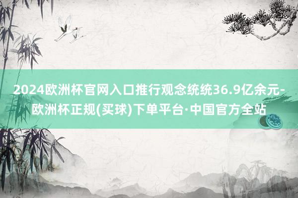 2024欧洲杯官网入口推行观念统统36.9亿余元-欧洲杯正规(买球)下单平台·中国官方全站
