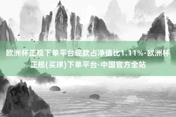 欧洲杯正规下单平台现款占净值比1.11%-欧洲杯正规(买球)下单平台·中国官方全站