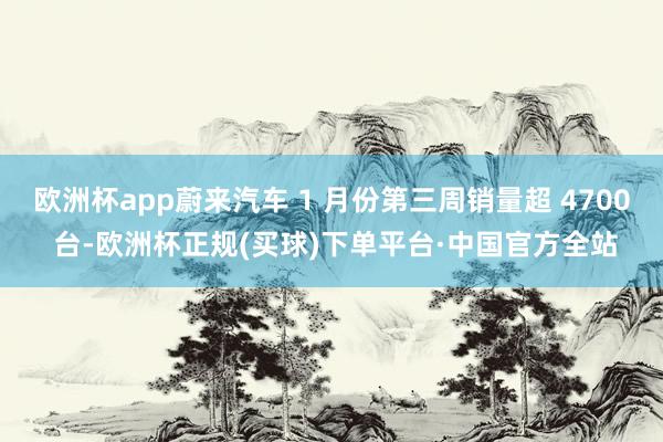 欧洲杯app蔚来汽车 1 月份第三周销量超 4700 台-欧洲杯正规(买球)下单平台·中国官方全站