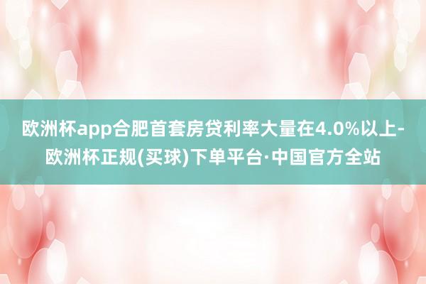 欧洲杯app合肥首套房贷利率大量在4.0%以上-欧洲杯正规(买球)下单平台·中国官方全站