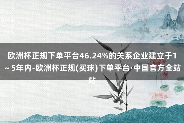 欧洲杯正规下单平台46.24%的关系企业建立于1～5年内-欧洲杯正规(买球)下单平台·中国官方全站