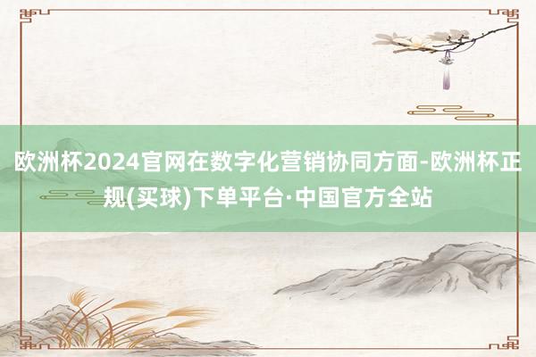 欧洲杯2024官网在数字化营销协同方面-欧洲杯正规(买球)下单平台·中国官方全站