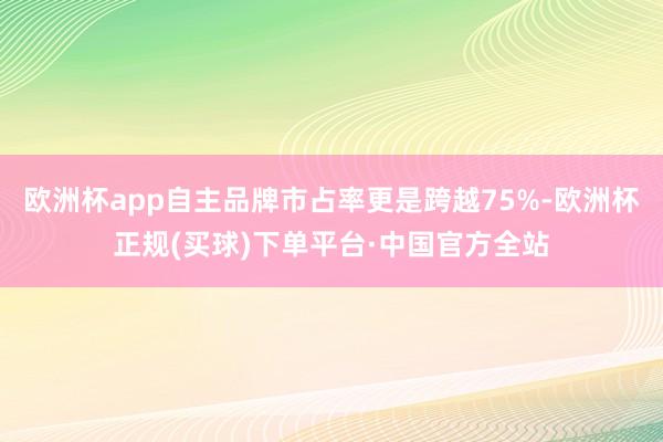 欧洲杯app自主品牌市占率更是跨越75%-欧洲杯正规(买球)下单平台·中国官方全站