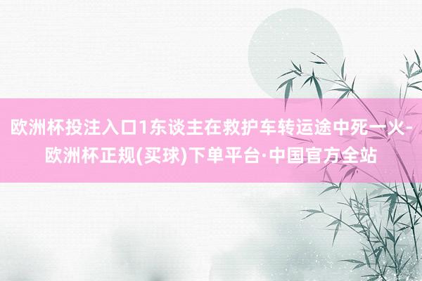 欧洲杯投注入口1东谈主在救护车转运途中死一火-欧洲杯正规(买球)下单平台·中国官方全站