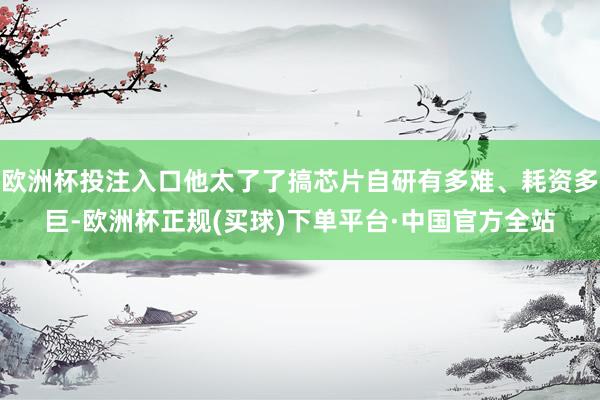 欧洲杯投注入口他太了了搞芯片自研有多难、耗资多巨-欧洲杯正规(买球)下单平台·中国官方全站