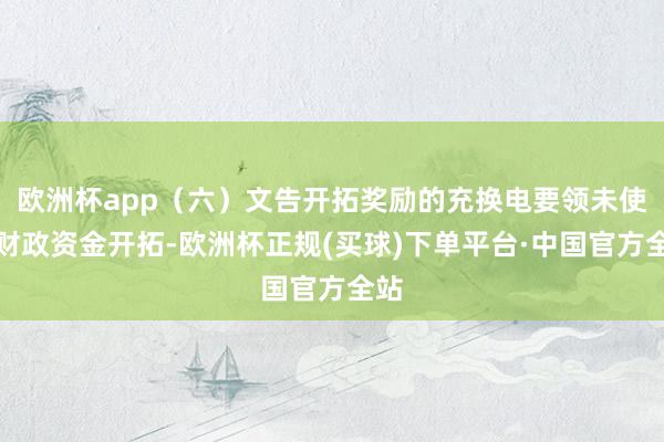 欧洲杯app（六）文告开拓奖励的充换电要领未使用财政资金开拓-欧洲杯正规(买球)下单平台·中国官方全站