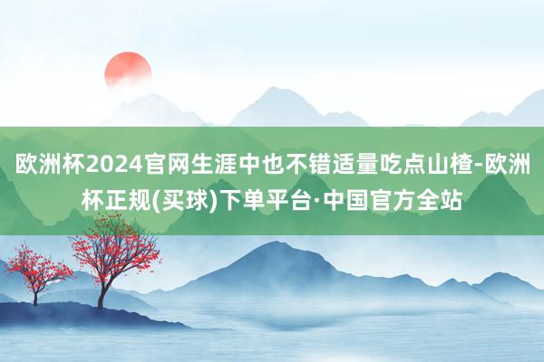 欧洲杯2024官网生涯中也不错适量吃点山楂-欧洲杯正规(买球)下单平台·中国官方全站